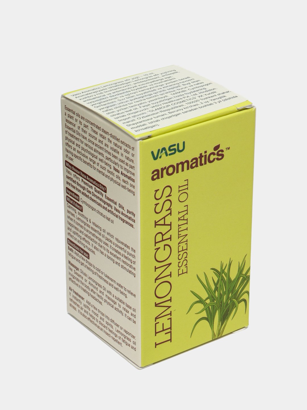Efir yog'i Lemongrass Essential Oil 10ml (Vasu Aromatics)