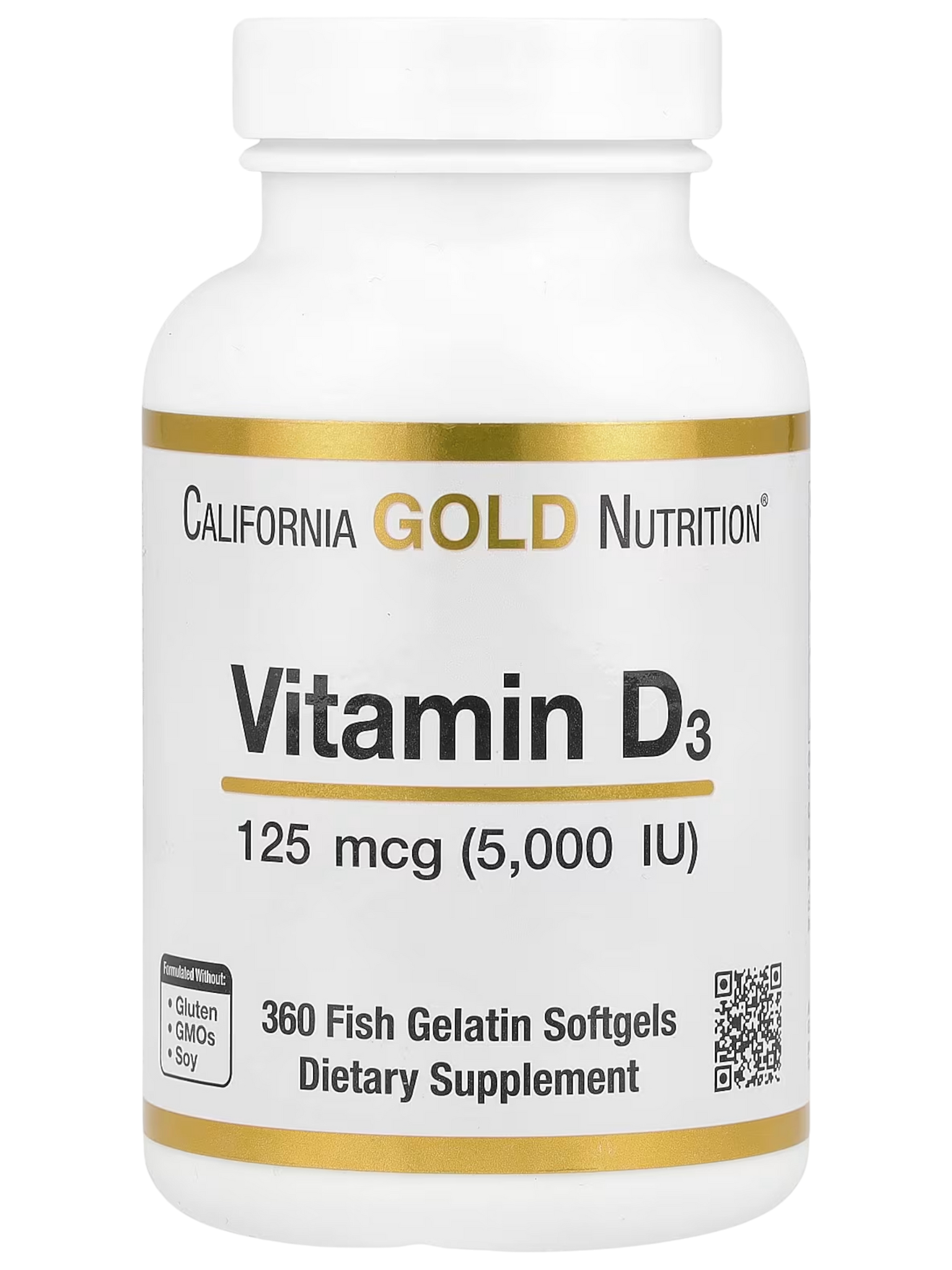 Vitamin D3 125mcg 5000IU 360 softgels (California Gold)